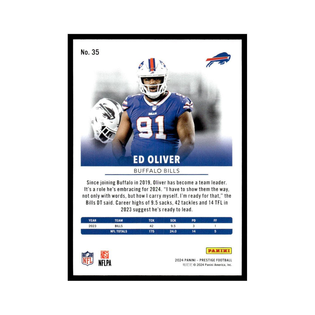 Ed Oliver 2024 Panini Prestige #35 Buffalo Bills Football Card NM