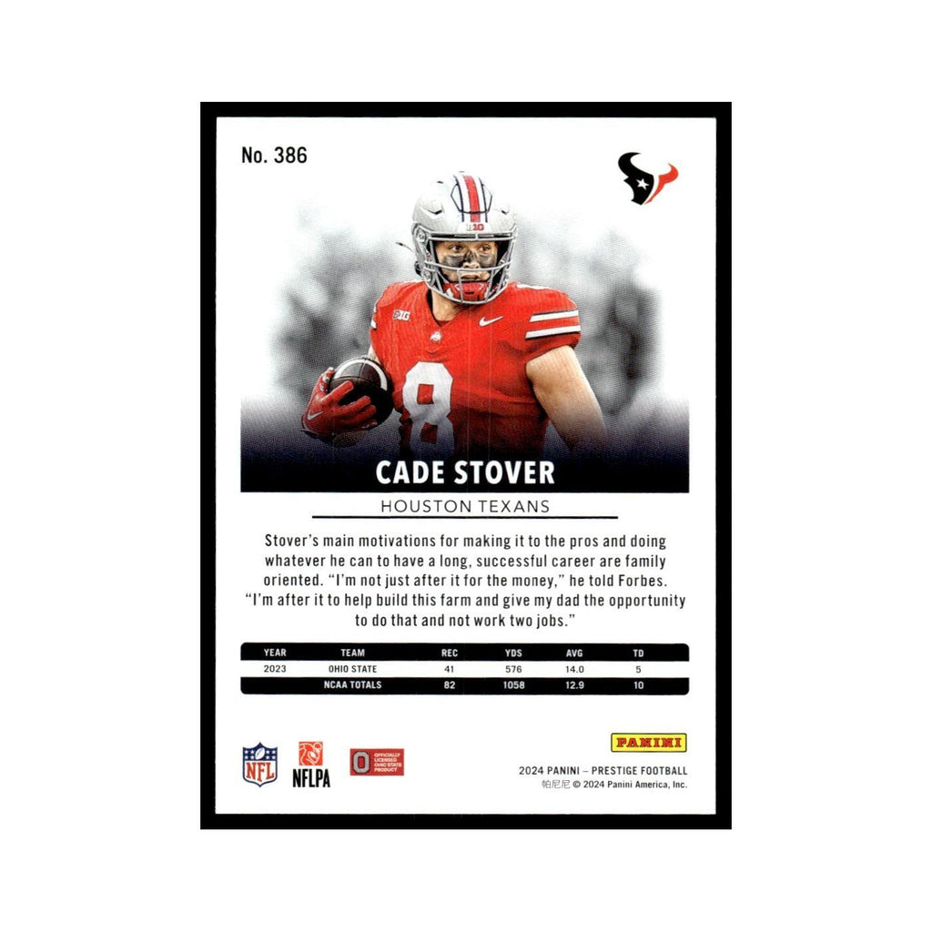 Cade Stover 2024 Panini Prestige #386 Houston Texans Football Card NM