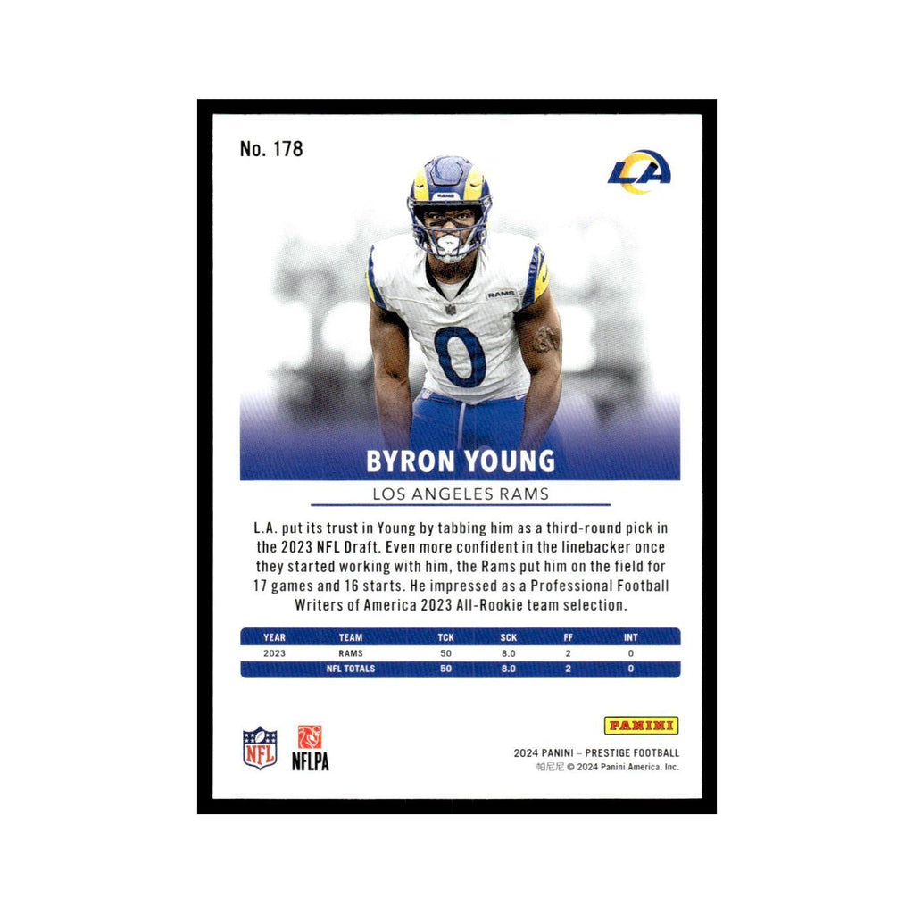 Byron Young 2024 Panini Prestige #178 Los Angeles Rams Football Card NM