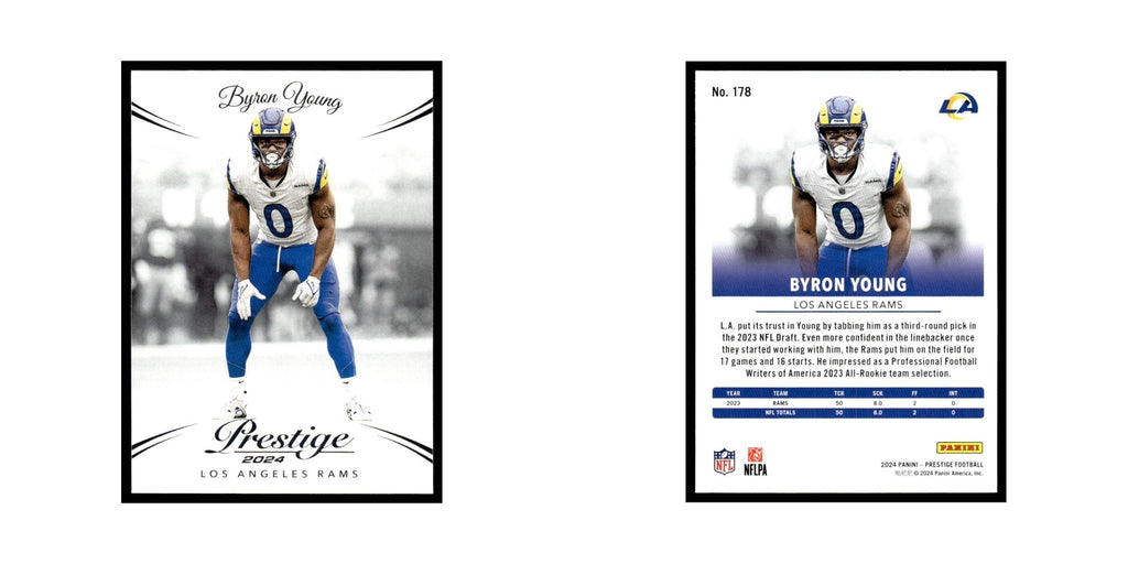 Byron Young 2024 Panini Prestige #178 Los Angeles Rams Football Card NM
