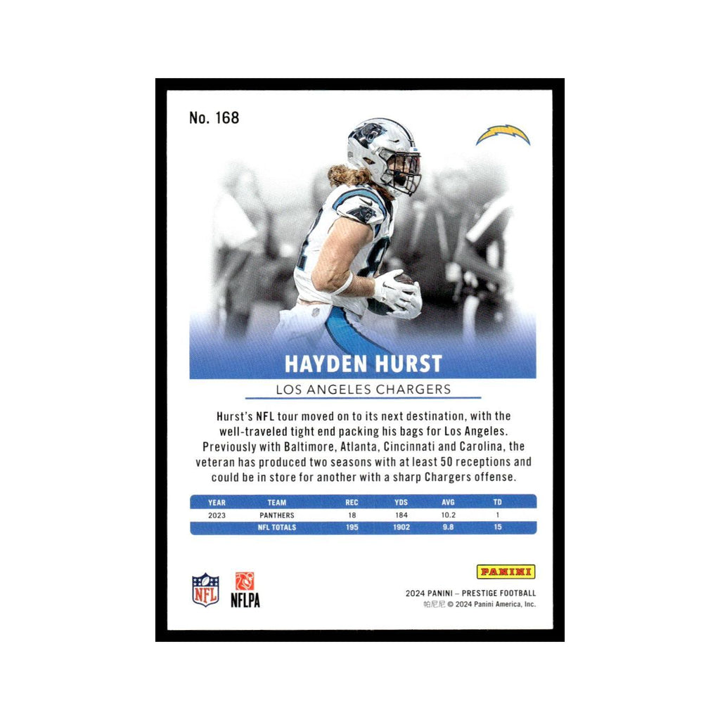 Hayden Hurst 2024 Panini Prestige #168 Los Angeles Chargers Football Card NM