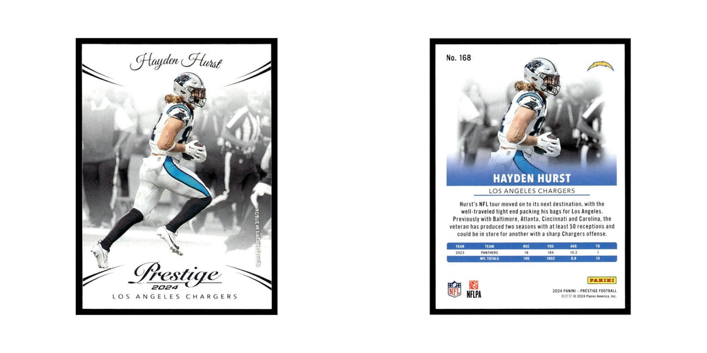 Hayden Hurst 2024 Panini Prestige #168 Los Angeles Chargers Football Card NM