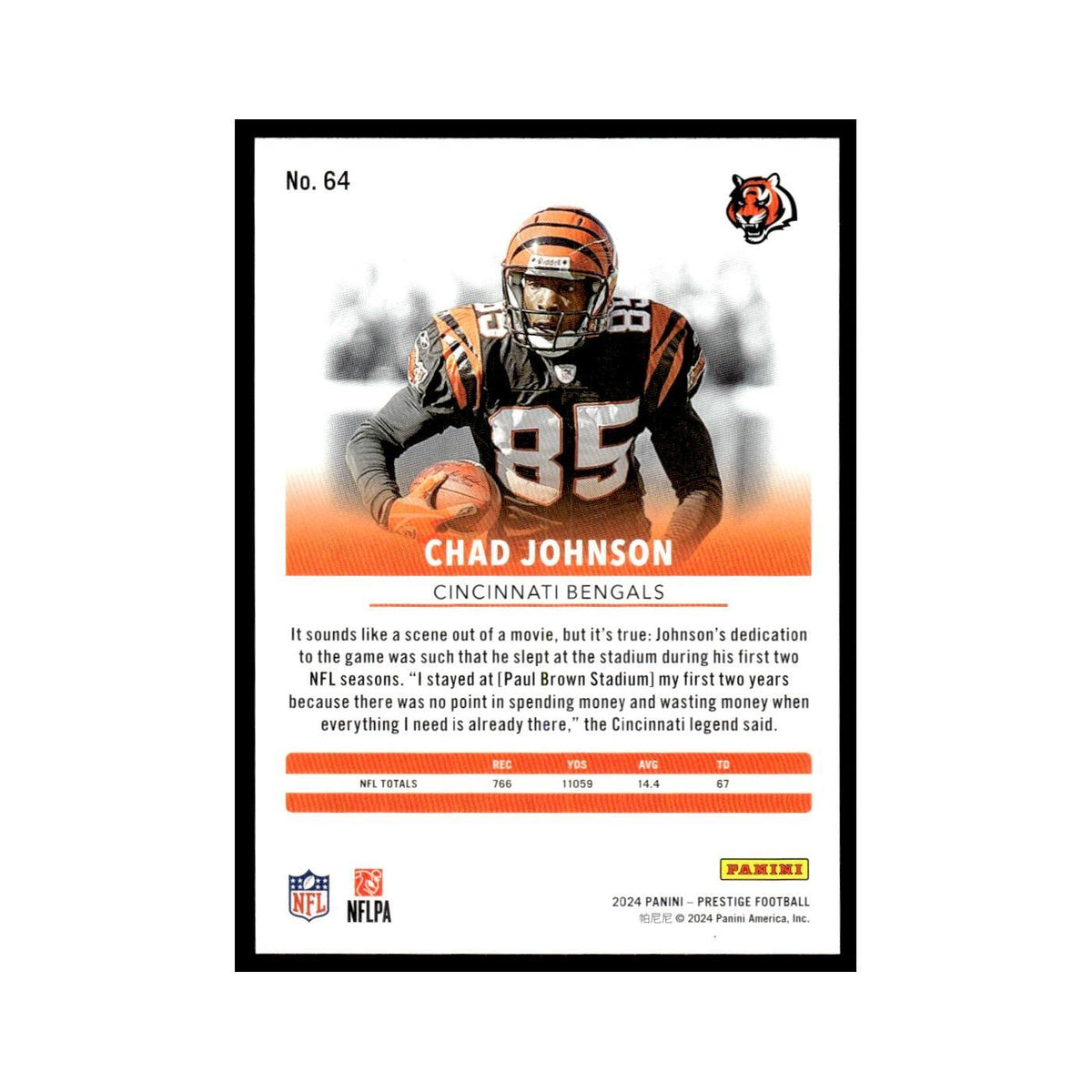 Chad Johnson 2024 Panini Prestige #64 Cincinnati Bengals Football Card NM