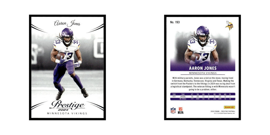 Aaron Jones 2024 Panini Prestige #193 Minnesota Vikings Football Card NM