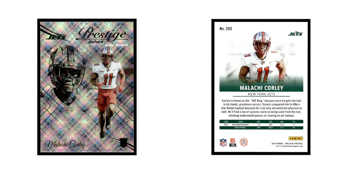 Malachi Corley 2024 Panini Prestige #355 New York Jets Football Card NM