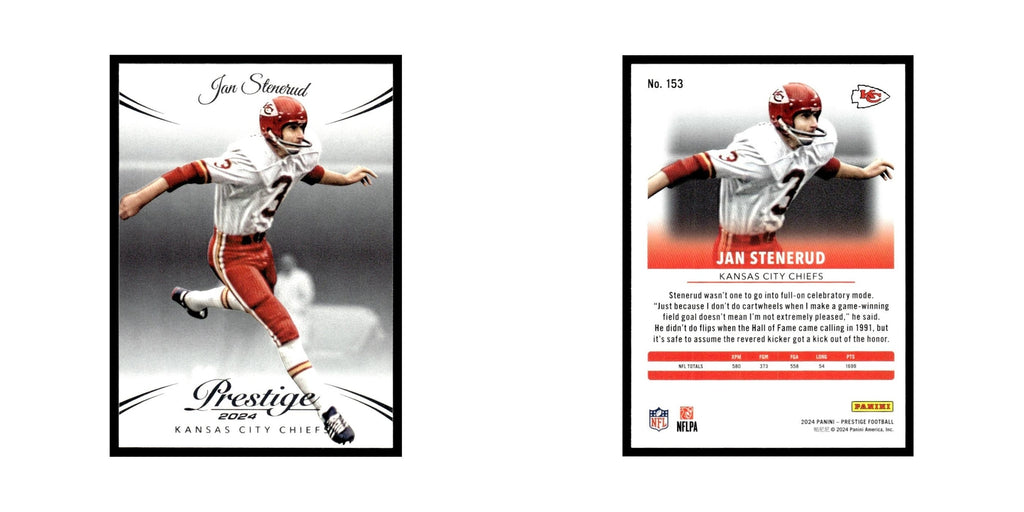 Jan Stenerud 2024 Panini Prestige #153 Kansas City Chiefs Football Card NM