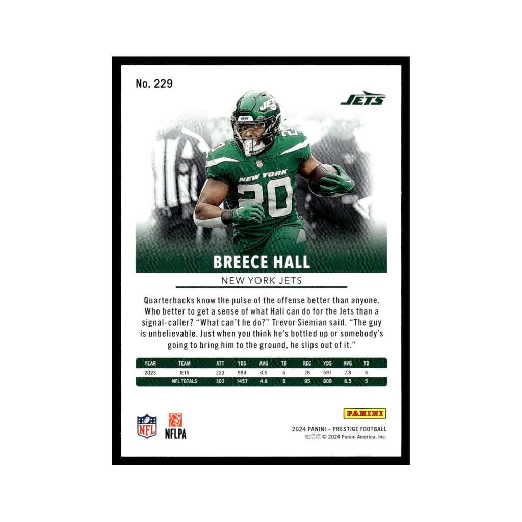 Breece Hall 2024 Panini Prestige #229 New York Jets Football Card NM