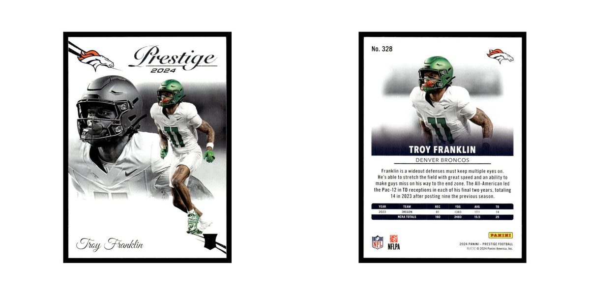 Troy Franklin 2024 Panini Prestige #328 Denver Broncos Football Card NM