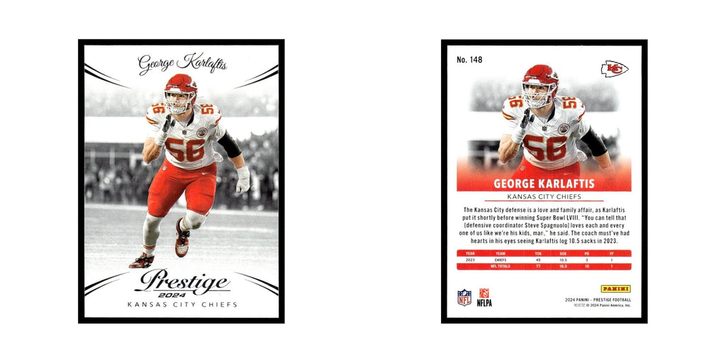 George Karlaftis 2024 Panini Prestige #148 Kansas City Chiefs Football Card NM