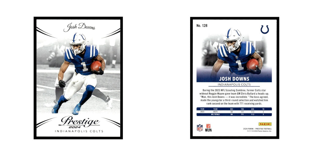 Josh Downs 2024 Panini Prestige #128 Indianapolis Colts Football Card NM