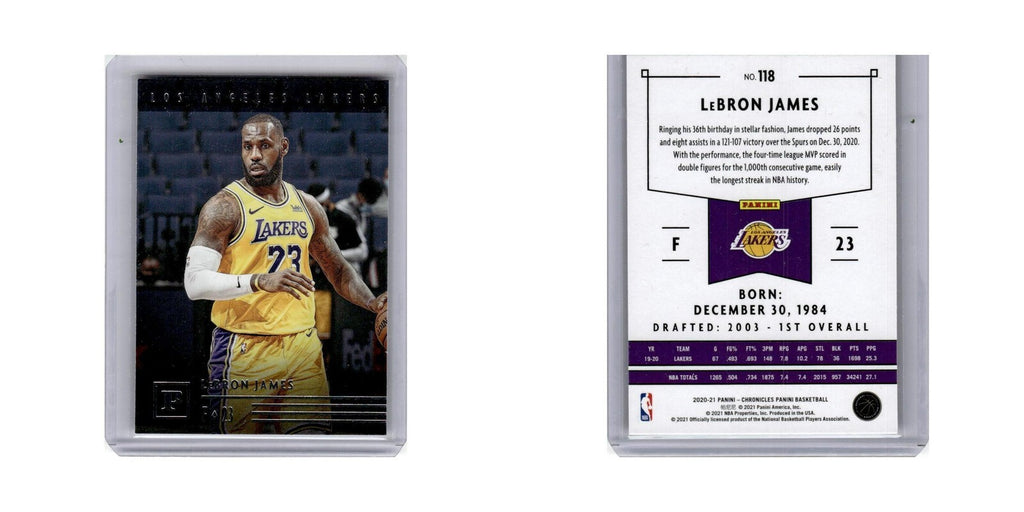 LeBron James 2020 Panini Chronicles #118 Los Angeles Lakers Basketball Card NM
