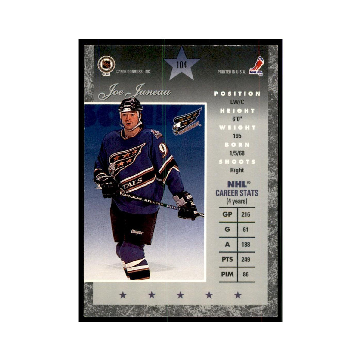 1996 Donruss Elite Joe Juneau Hockey Cards #104