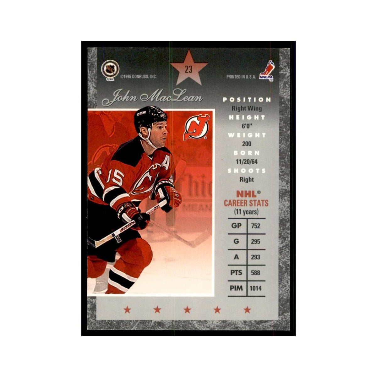 1996 Donruss Elite John MacLean Hockey Cards #23
