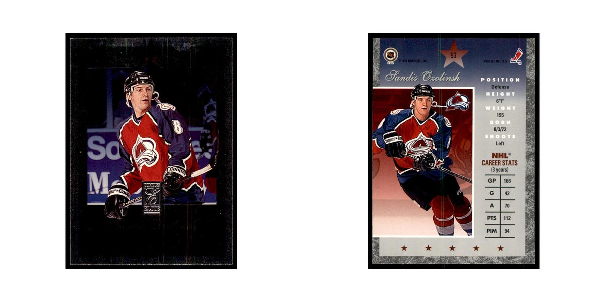 1996 Donruss Elite Sandis Ozolinsh Hockey Cards #93