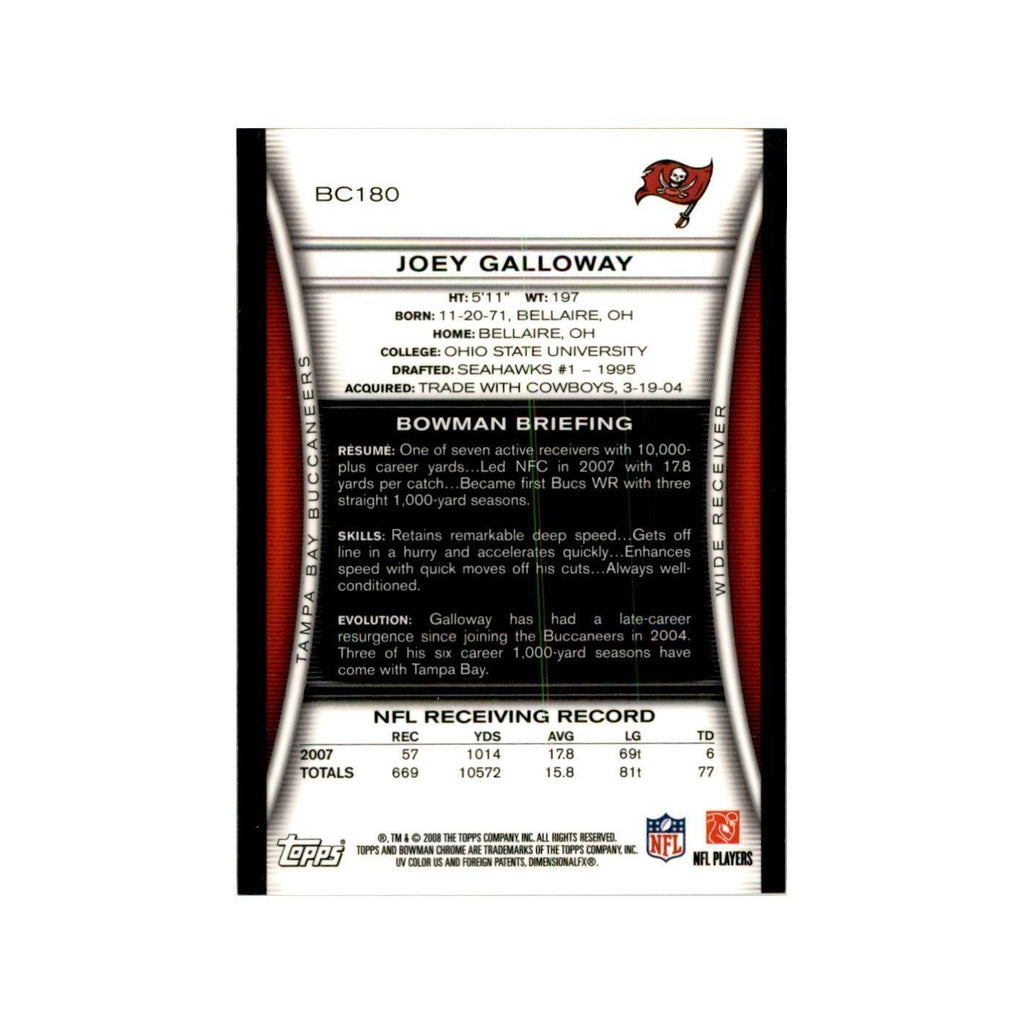 2008 Bowman Chrome Joey Galloway Football Cards #180
