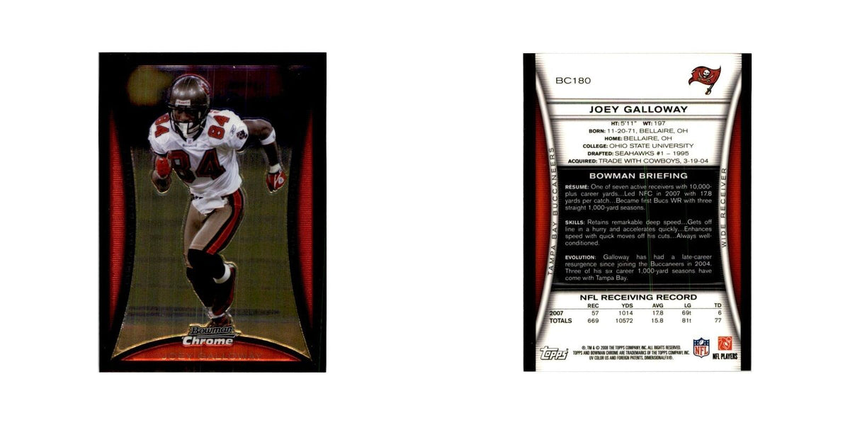2008 Bowman Chrome Joey Galloway Football Cards #180