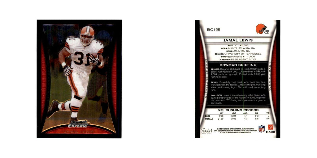 2008 Bowman Chrome Jamal Lewis Football Cards #155