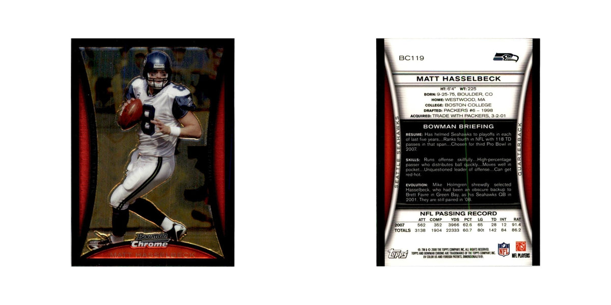 2008 Bowman Chrome Matt Hasselbeck Football Cards #119