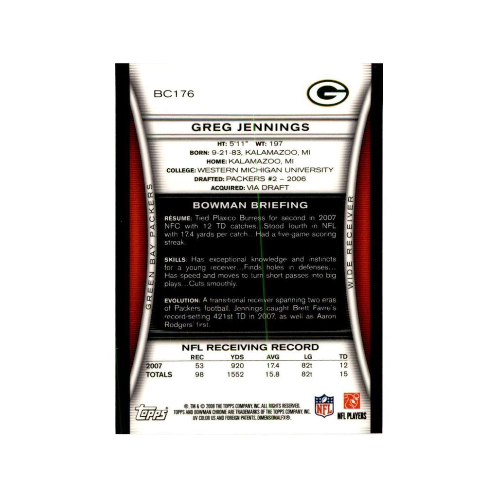 2008 Bowman Chrome Greg Jennings Football Cards #176