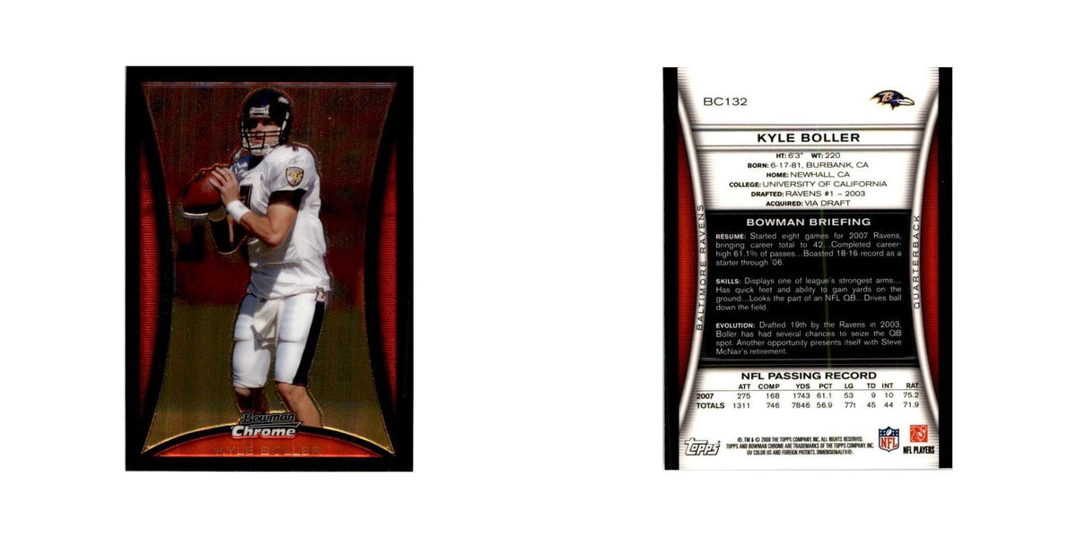 2008 Bowman Chrome Kyle Boller Football Cards #132