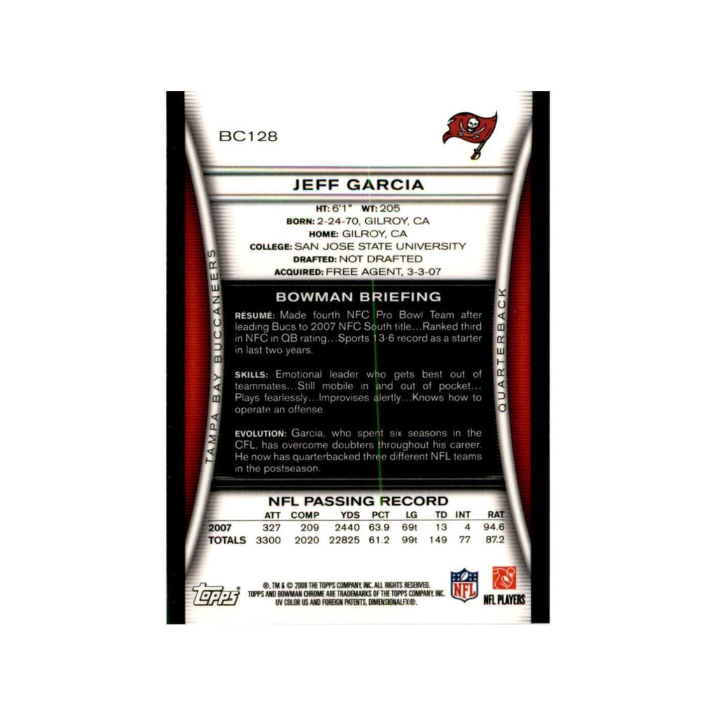 2008 Bowman Chrome Jeff Garcia Football Cards #128