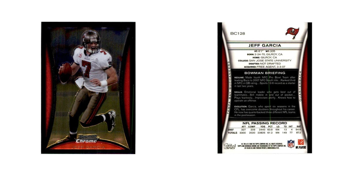 2008 Bowman Chrome Jeff Garcia Football Cards #128