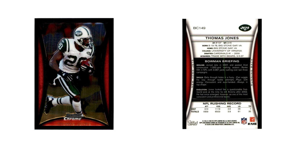 2008 Bowman Chrome Thomas Jones Football Cards #149
