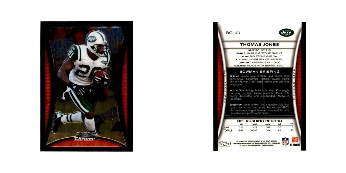 2008 Bowman Chrome Thomas Jones Football Cards #149