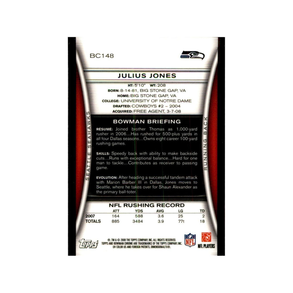 2008 Bowman Chrome Julius Jones Football Cards #148