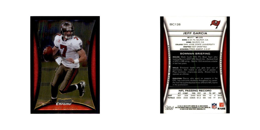 2008 Bowman Chrome Jeff Garcia Football Cards #128