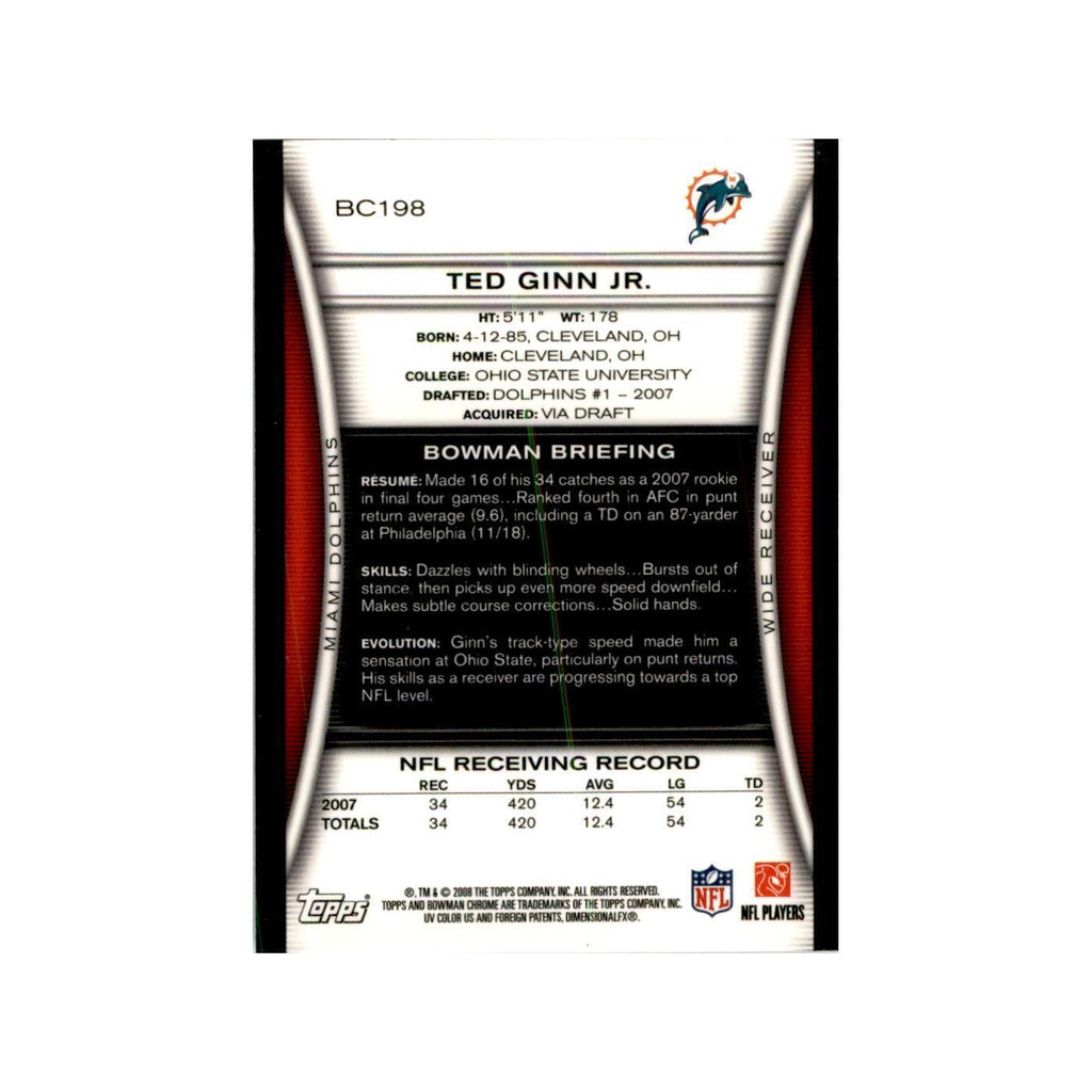 2008 Bowman Chrome Ted Ginn Jr. Football Cards #198