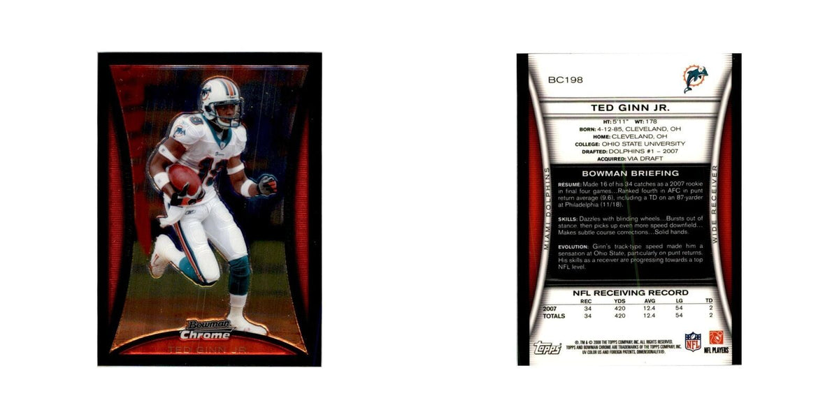2008 Bowman Chrome Ted Ginn Jr. Football Cards #198