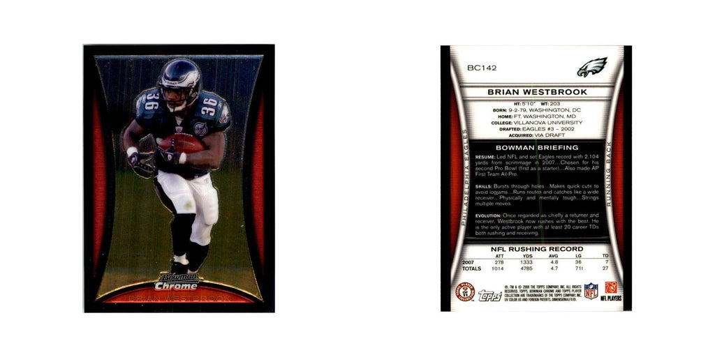 2008 Bowman Chrome Brian Westbrook Football Cards #142