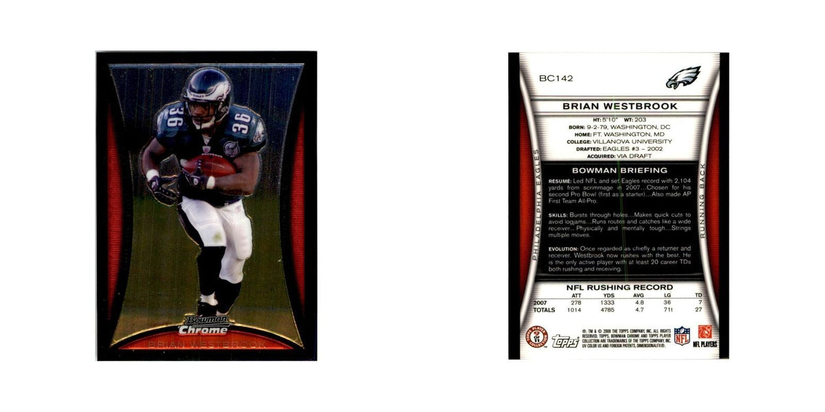 2008 Bowman Chrome Brian Westbrook Football Cards #142