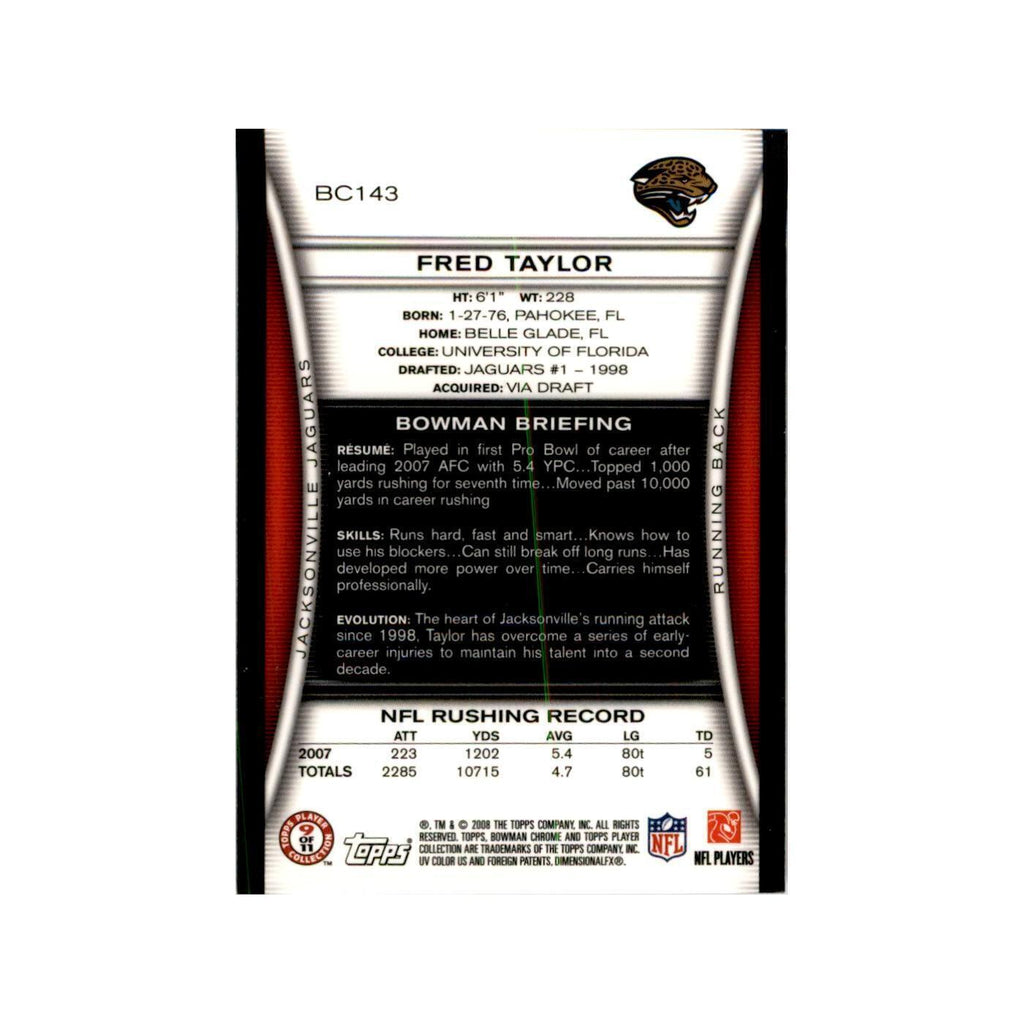 2008 Bowman Chrome Fred Taylor Football Cards #143