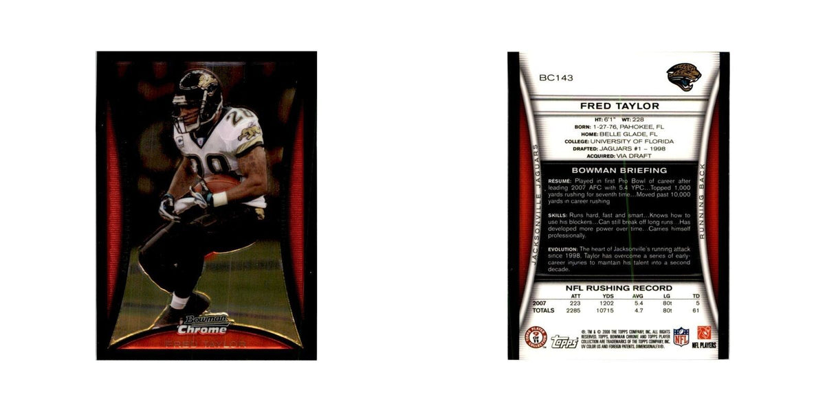 2008 Bowman Chrome Fred Taylor Football Cards #143