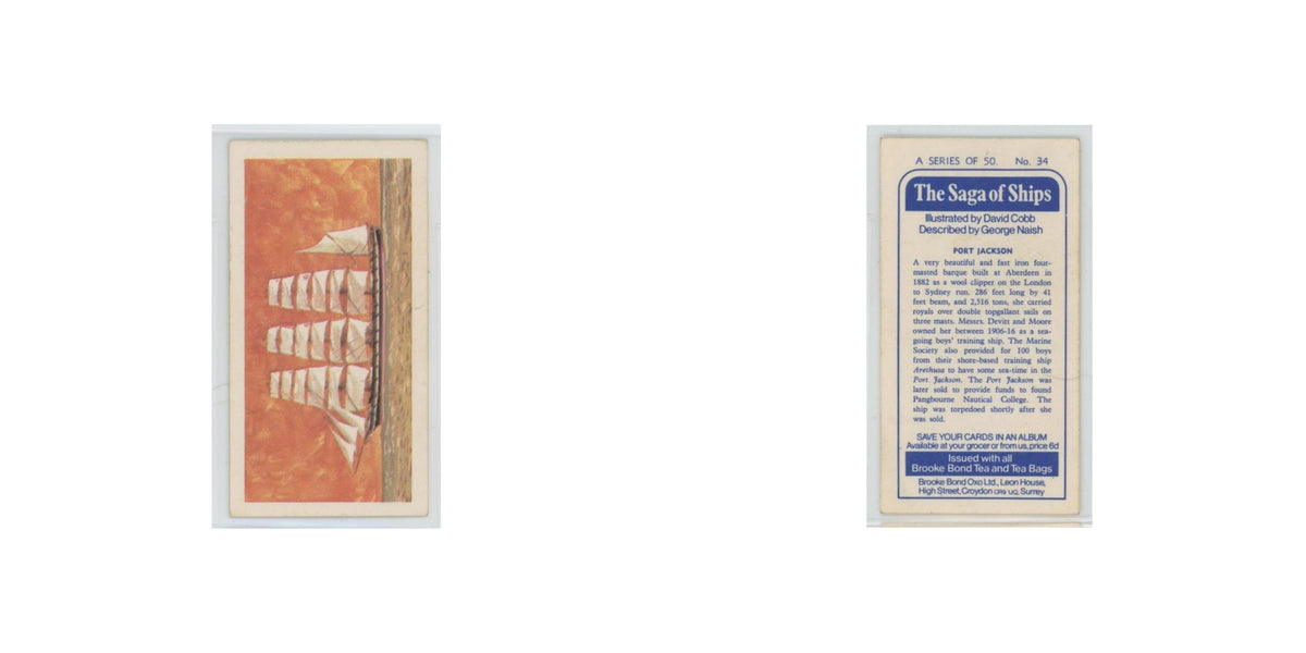 1970 Brooke Bond Saga of Ships Port Jackson #34
