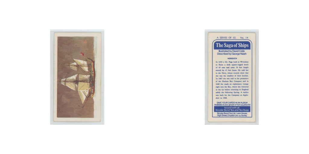 1970 Brooke Bond Saga of Ships Nonsuch #14