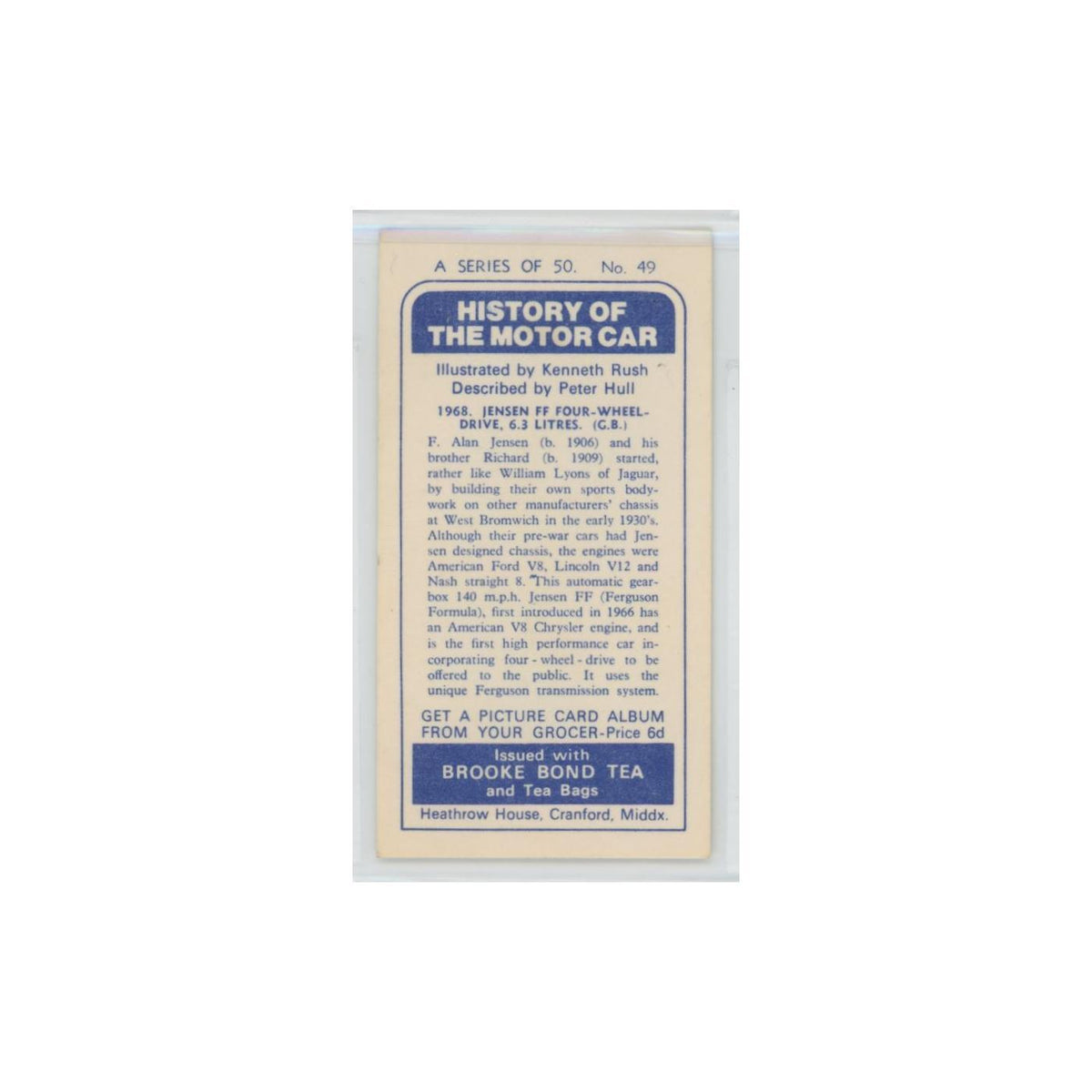 1968 Brooke Bond History of the Motor Car 1968 Jensen FF #49