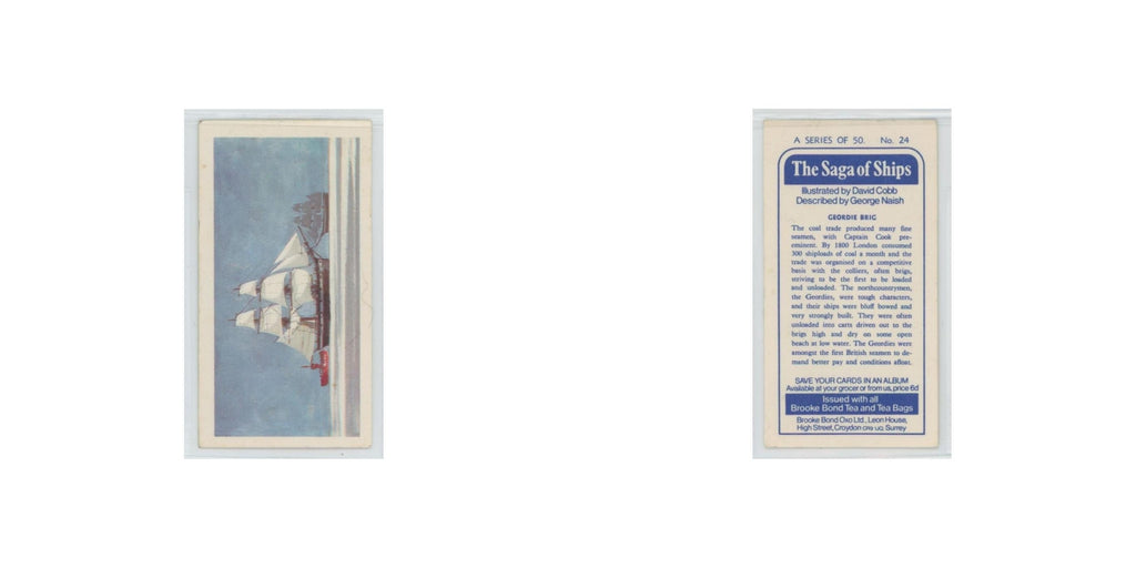 1970 Brooke Bond Saga of Ships Geordie Brig #24