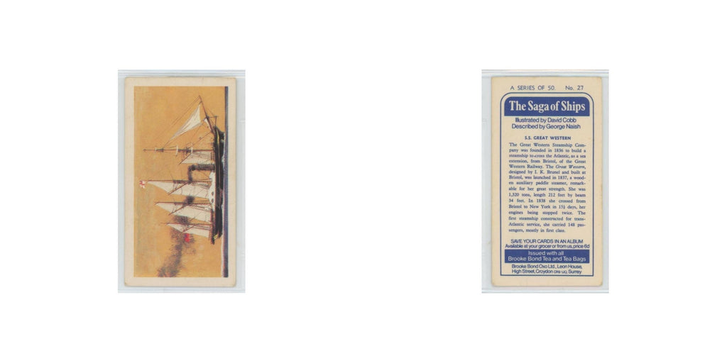 1970 Brooke Bond Saga of Ships SS Great Western #27