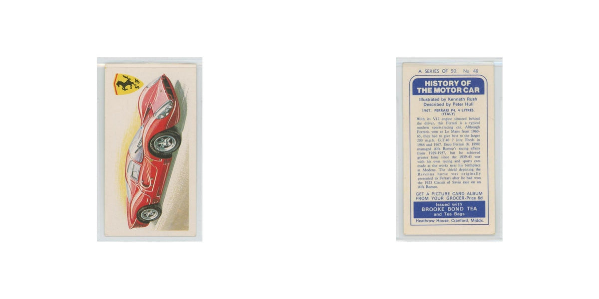 1968 Brooke Bond History of the Motor Car 1967 Perrari P4 #48