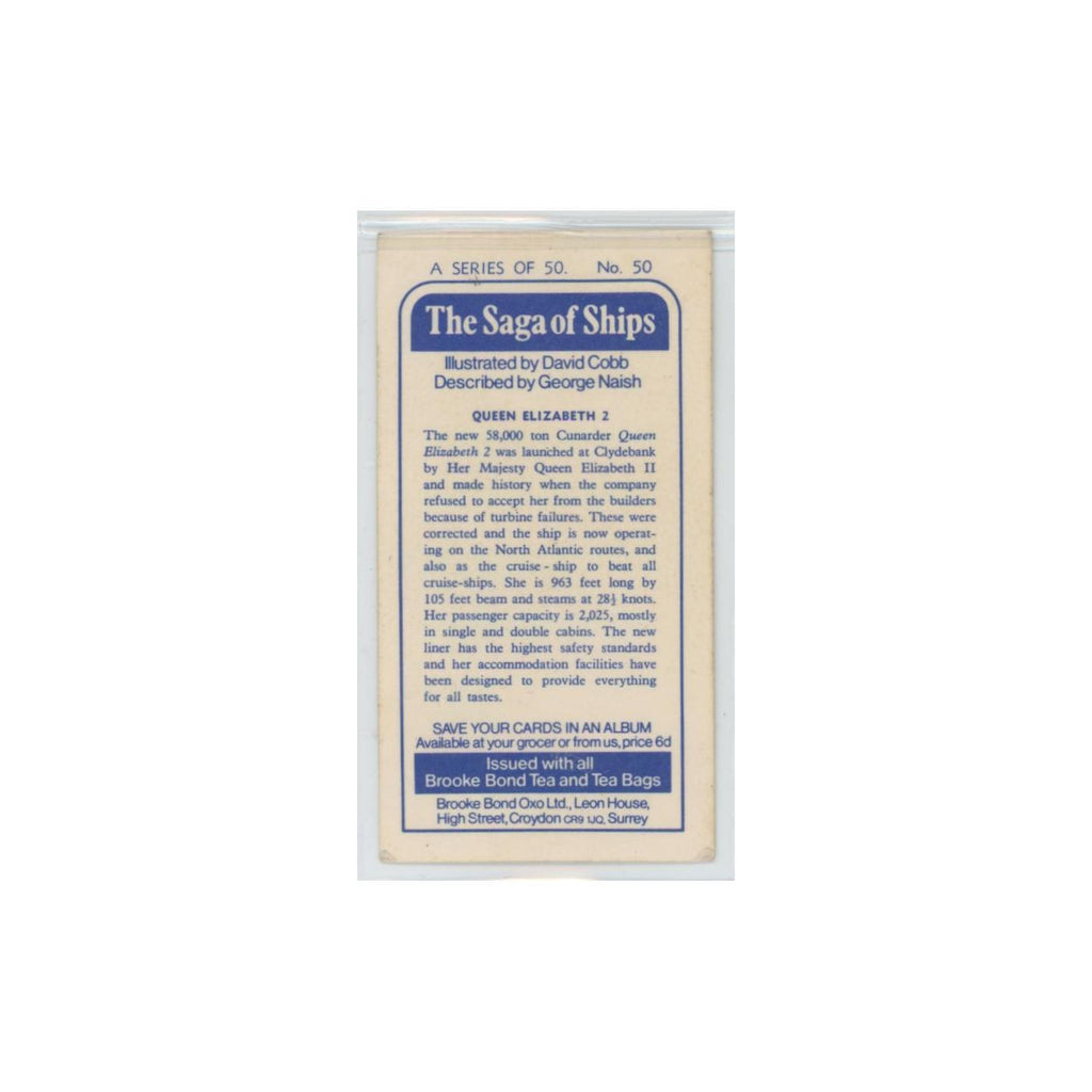 1970 Brooke Bond Saga of Ships Queen Elizabeth 2 #50