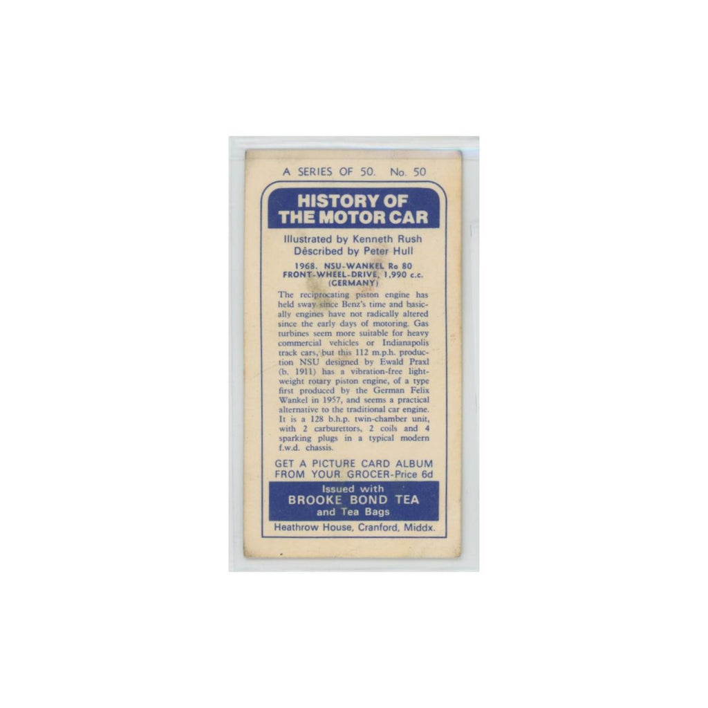 1968 Brooke Bond History of the Motor Car 1968 NSU Wankel #50