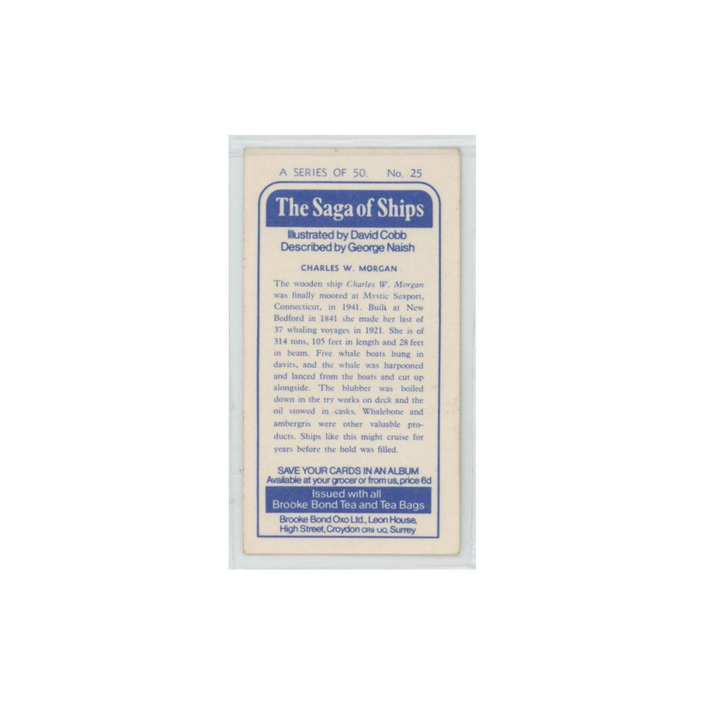 1970 Brooke Bond Saga of Ships Charles W Morgan #25