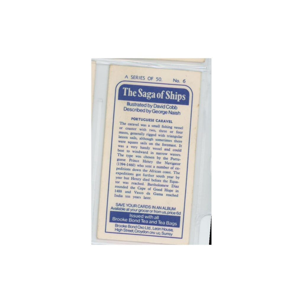 1970 Brooke Bond Saga of Ships Portuguese Caravel #6