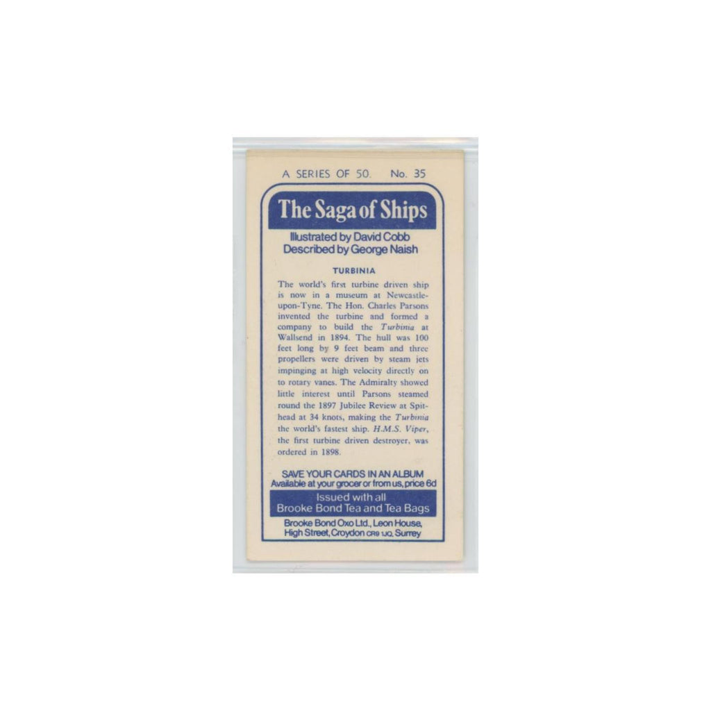 1970 Brooke Bond Saga of Ships Turbinia #35