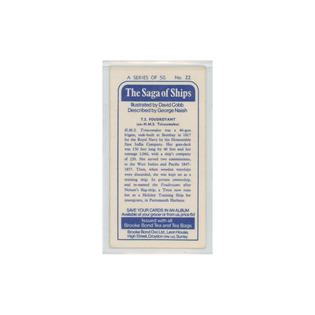 1970 Brooke Bond Saga of Ships TS Foudroyant #22