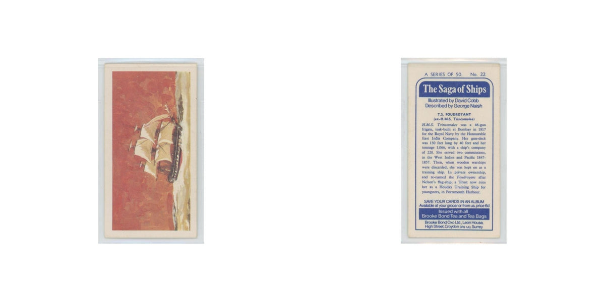 1970 Brooke Bond Saga of Ships TS Foudroyant #22