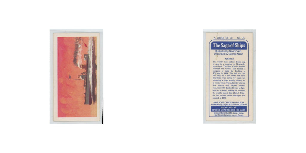 1970 Brooke Bond Saga of Ships Turbinia #35